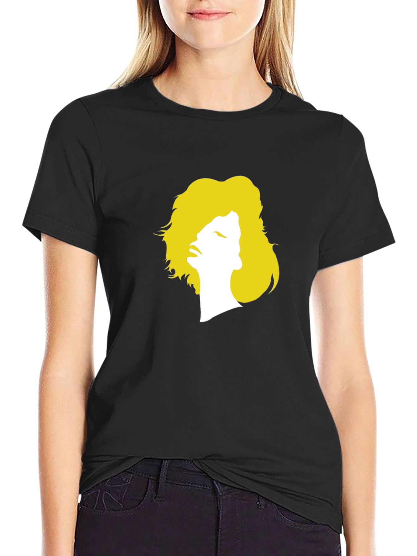 Silhouette Graphic Print Tee - Unisex Black T-Shirt