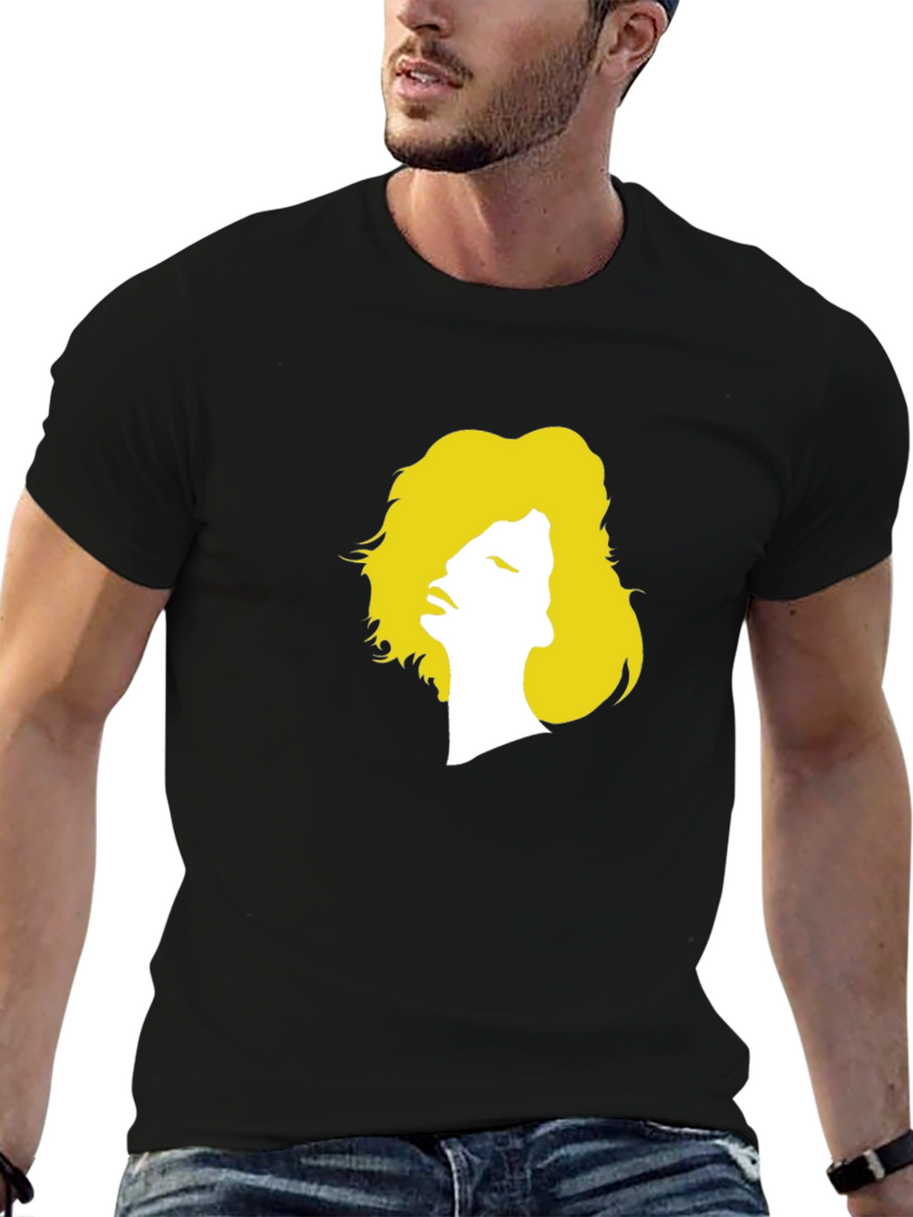 Silhouette Graphic Print Tee - Unisex Black T-Shirt