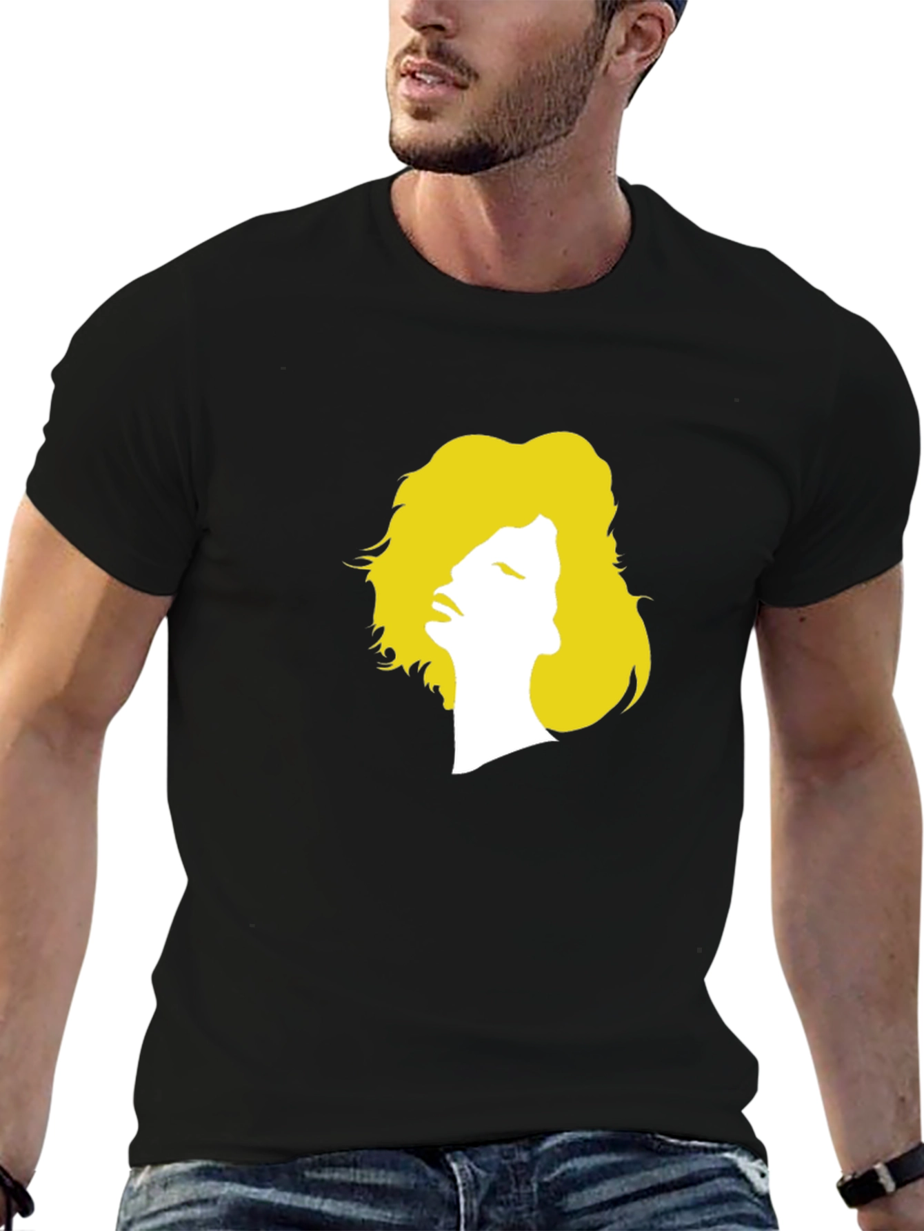 Silhouette Graphic Print Tee - Unisex Black T-Shirt