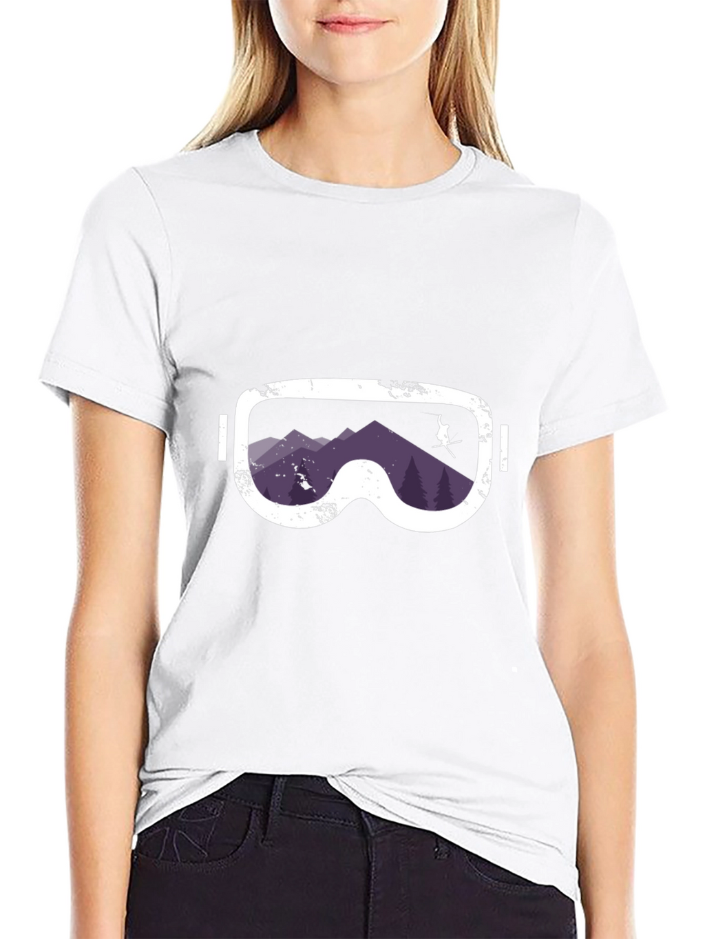 Ski Goggles Mountain Scene Graphic Tee