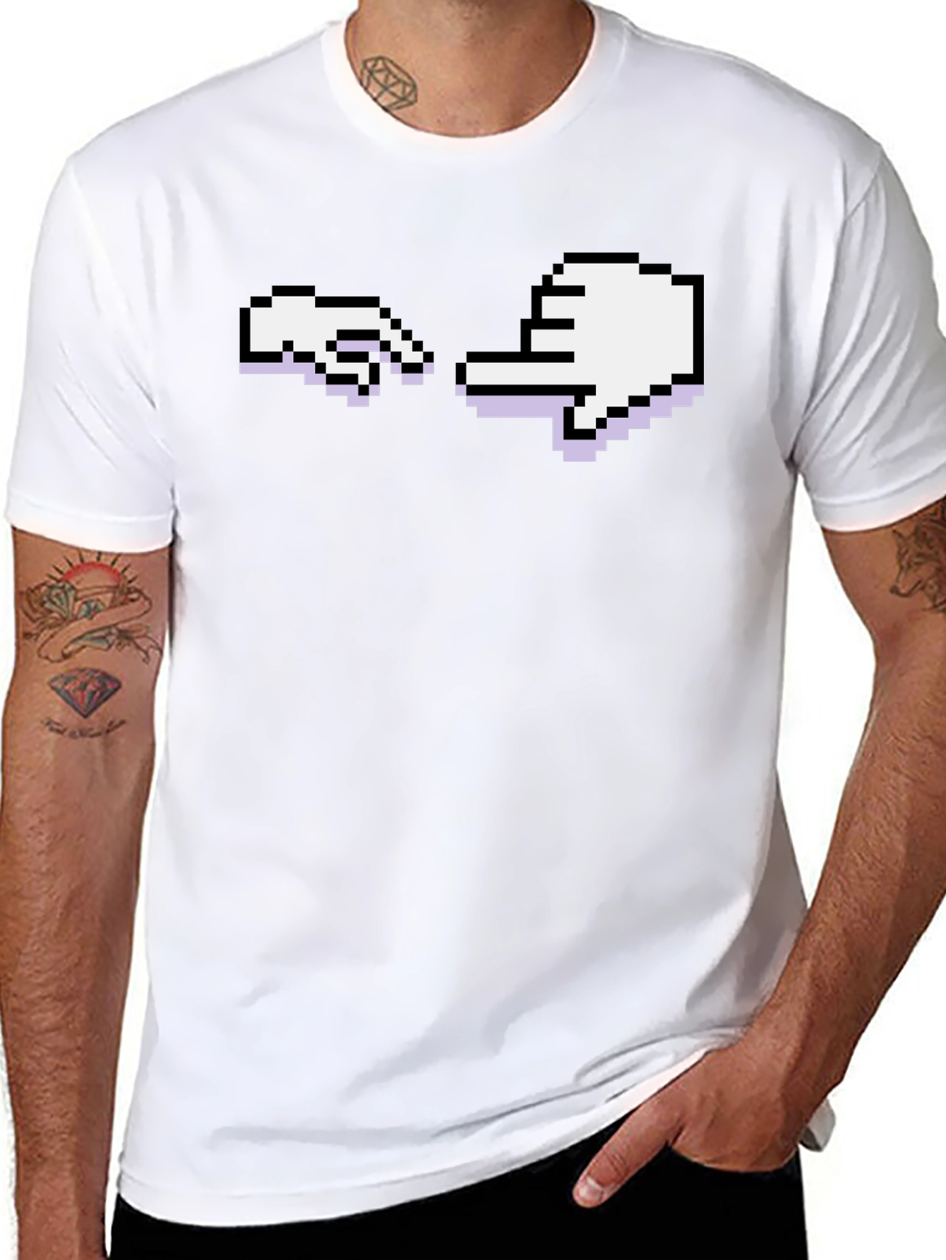 Pixel Hand Creation T-Shirt - Retro Gaming Tee