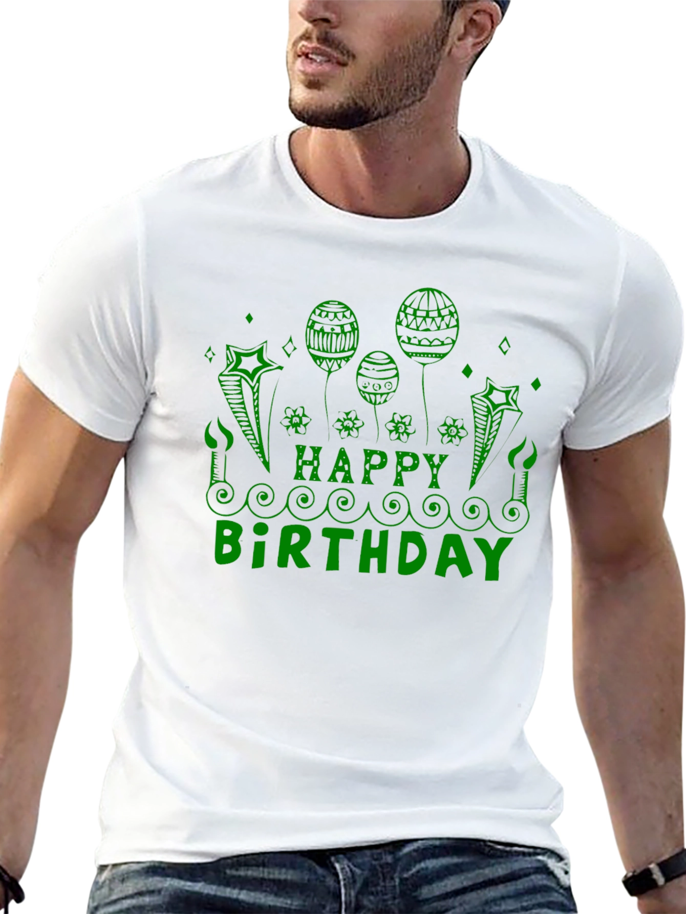 Festive Happy Birthday Graphic Tee
