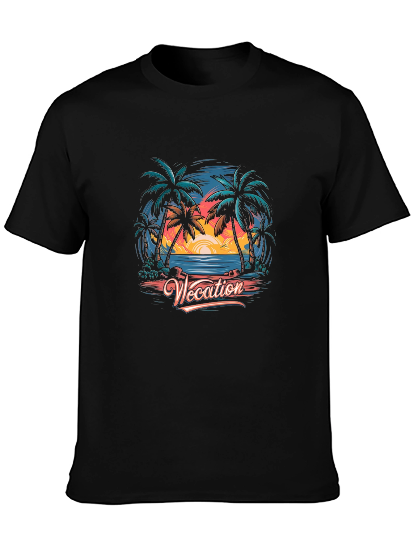 Vacation Palm Tree Graphic Tee - Island Getaway