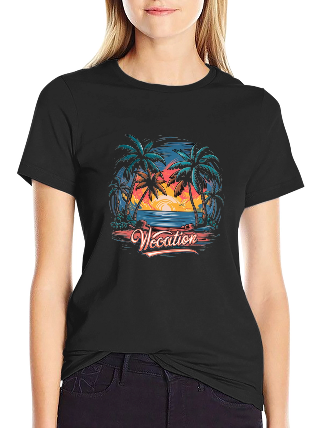 Vacation Palm Tree Graphic Tee - Island Getaway