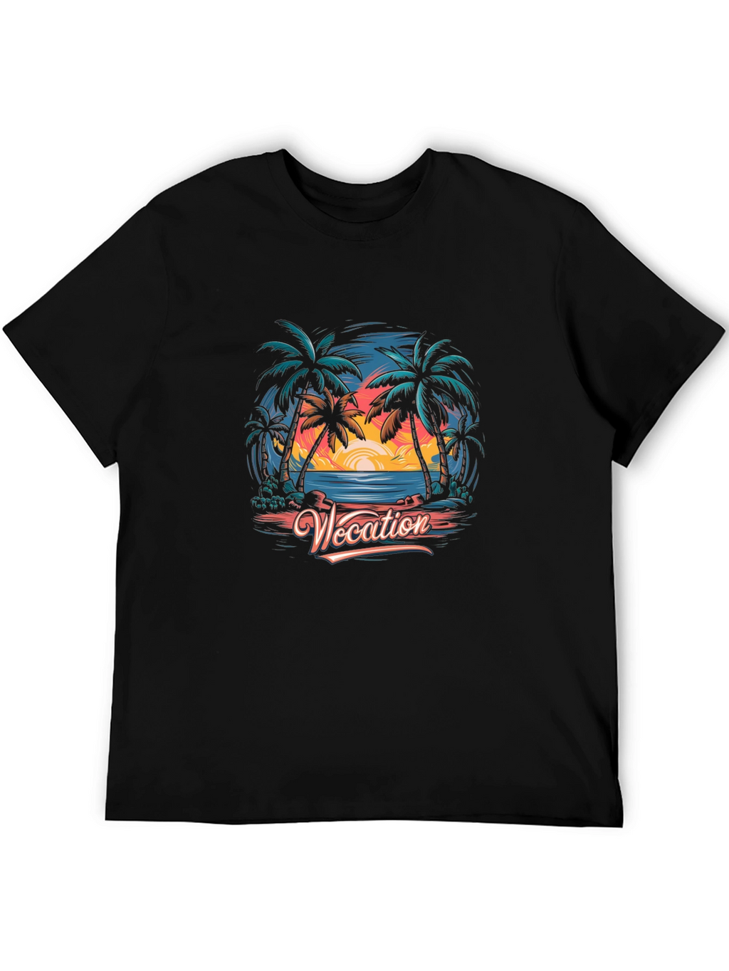 Vacation Palm Tree Graphic Tee - Island Getaway