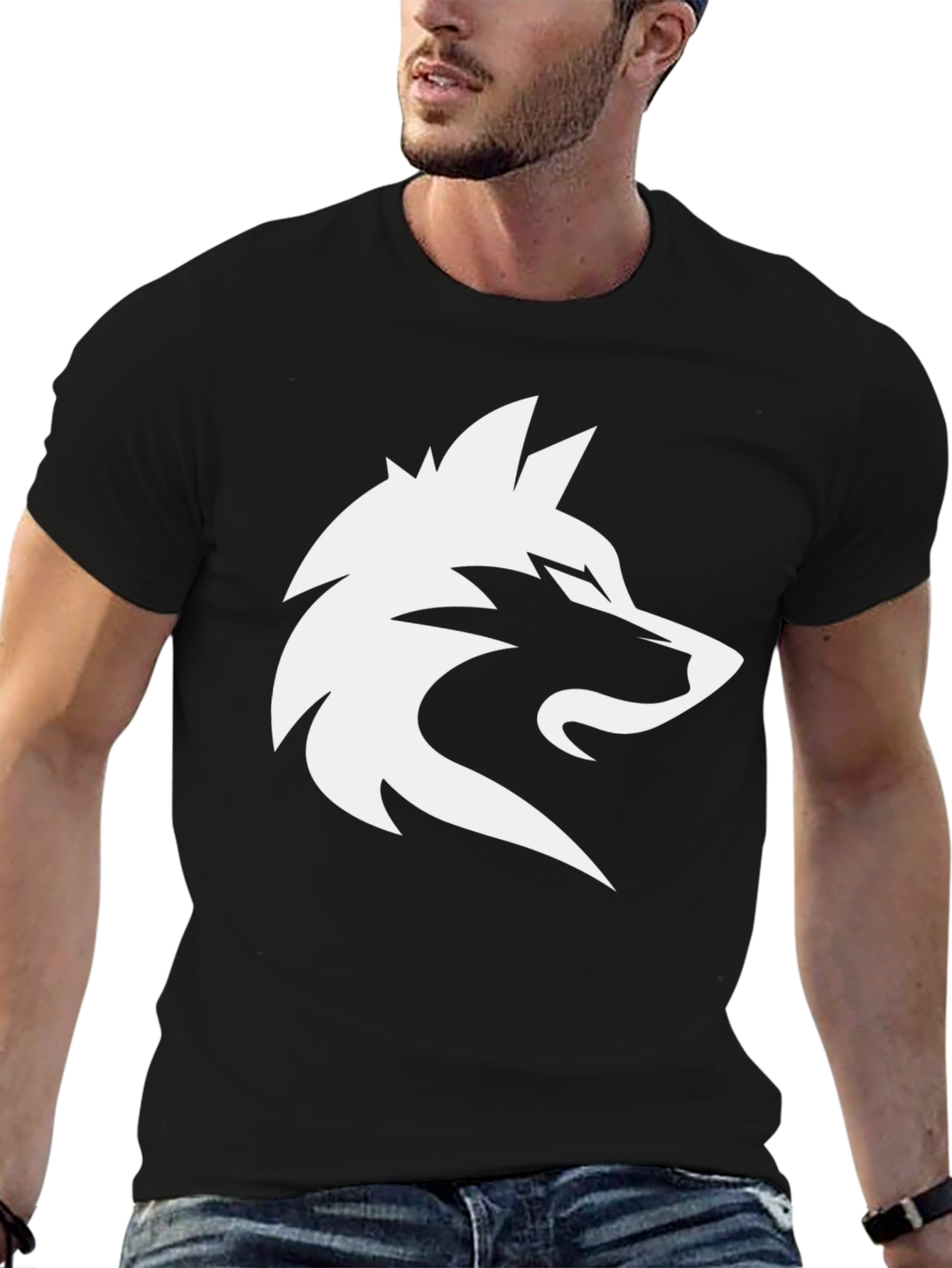 Black Wolf Logo T-Shirt - Mens Graphic Tee