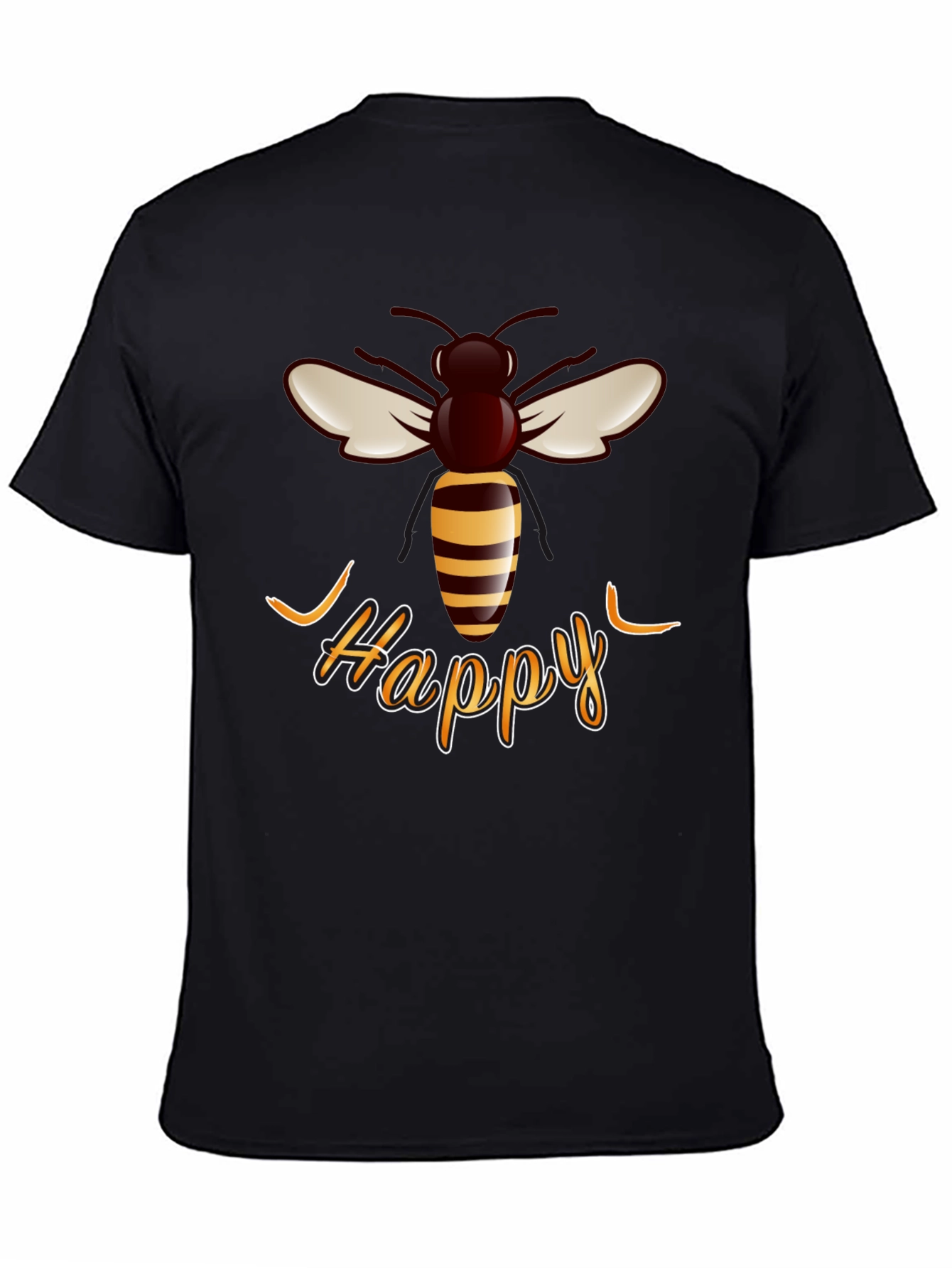 Happy Bee Graphic T-Shirt - Trendy Casual Wear