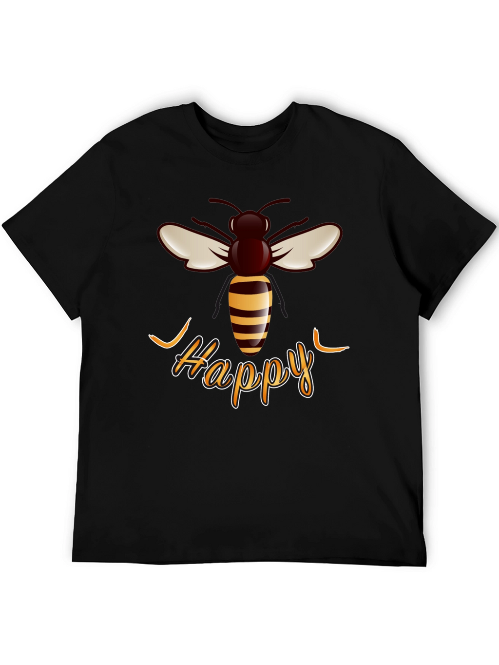 Happy Bee Graphic T-Shirt - Trendy Casual Wear