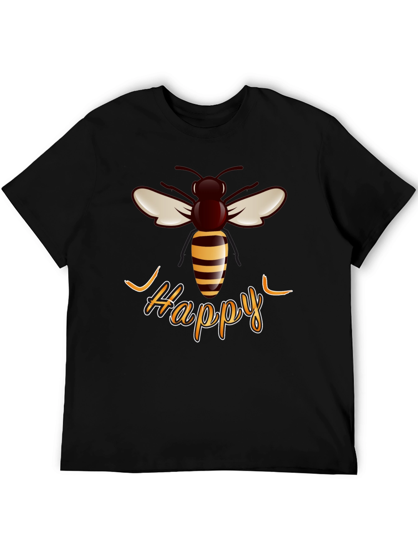 Happy Bee Graphic T-Shirt - Trendy Casual Wear