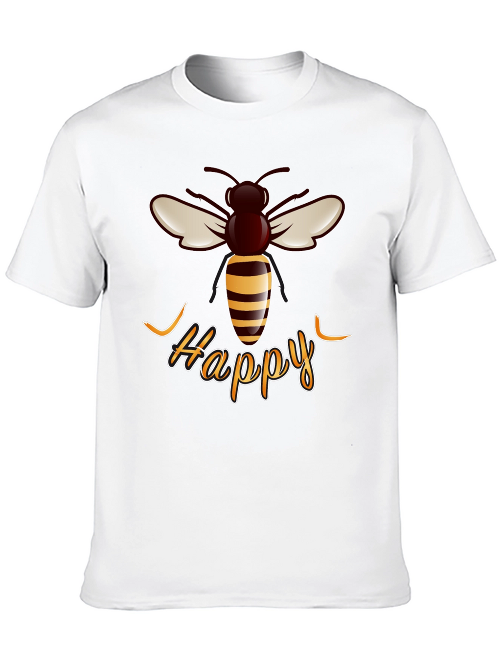 Happy Bee Graphic T-Shirt - Trendy Casual Wear
