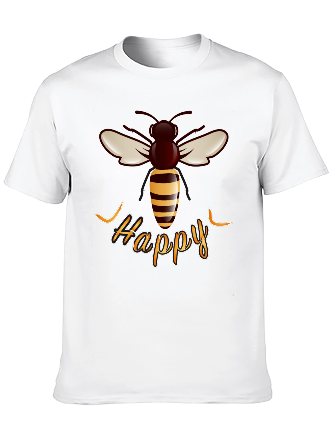 Happy Bee Graphic T-Shirt - Trendy Casual Wear