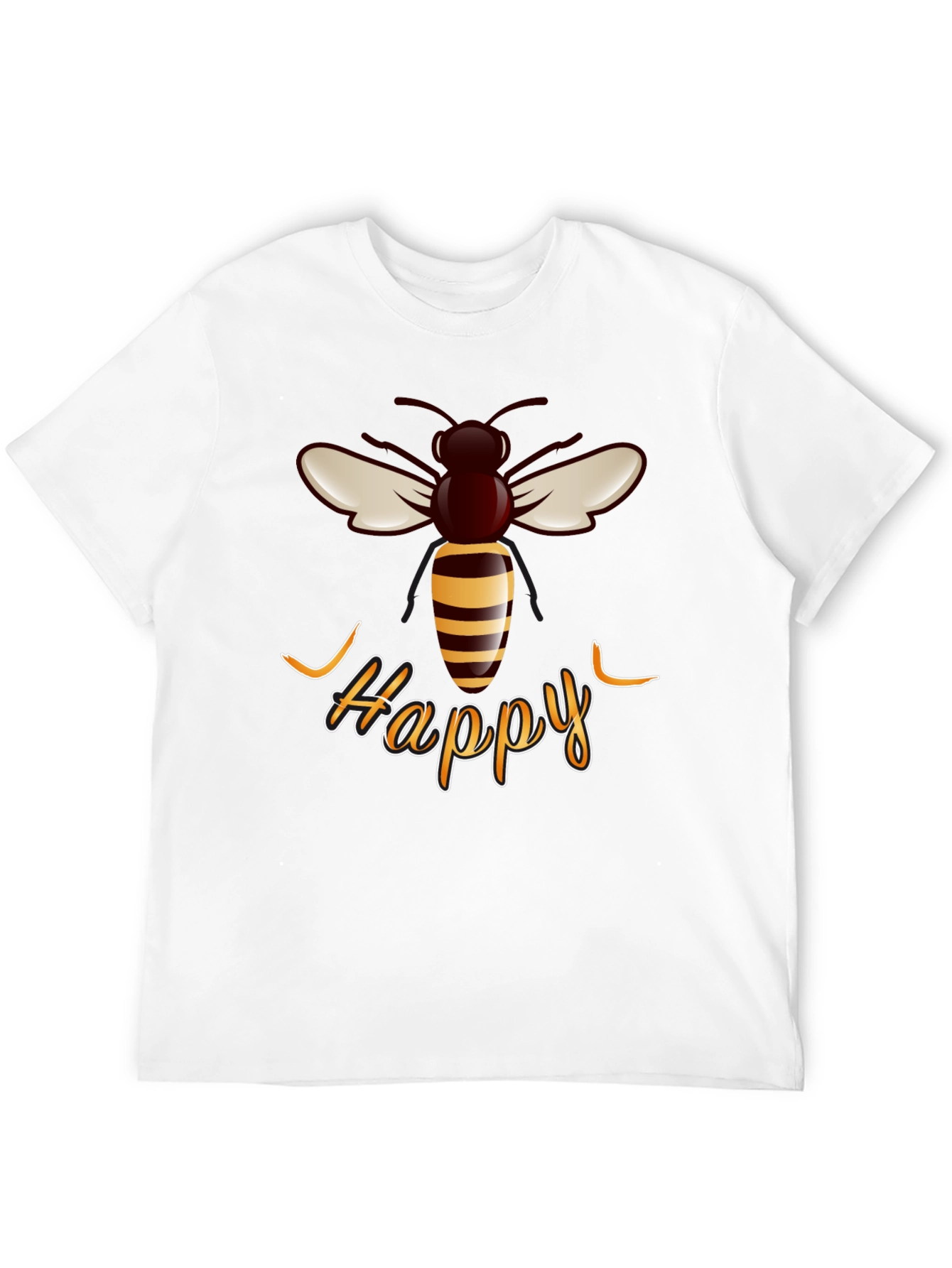 Happy Bee Graphic T-Shirt - Trendy Casual Wear
