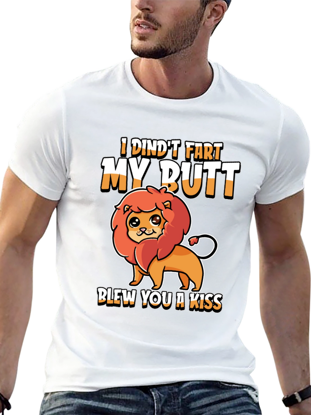 Funny Lion Graphic T-Shirt - I Dindt Fart...