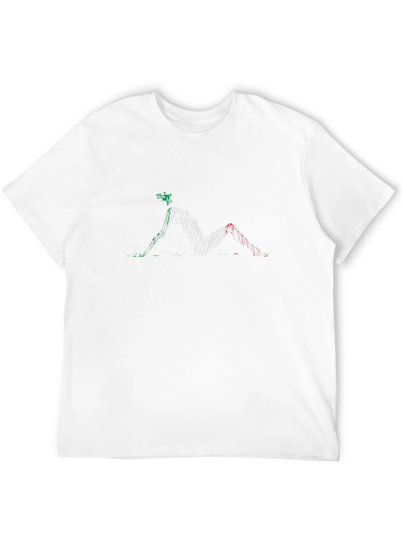 Abstract Figure Graphic Print Tee - Stylish Mens Black T-Shirt