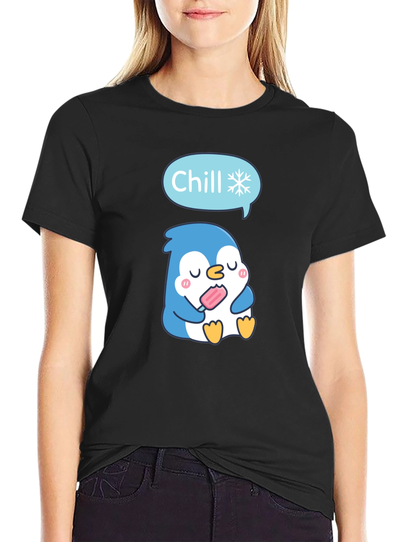 Chill Penguin T-Shirt - Cute Cartoon Design