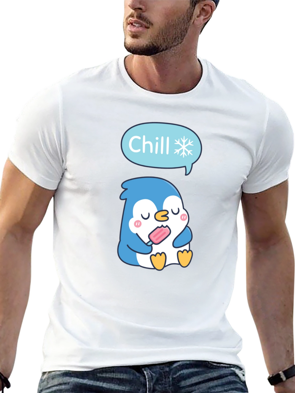 Chill Penguin T-Shirt - Cute Cartoon Design