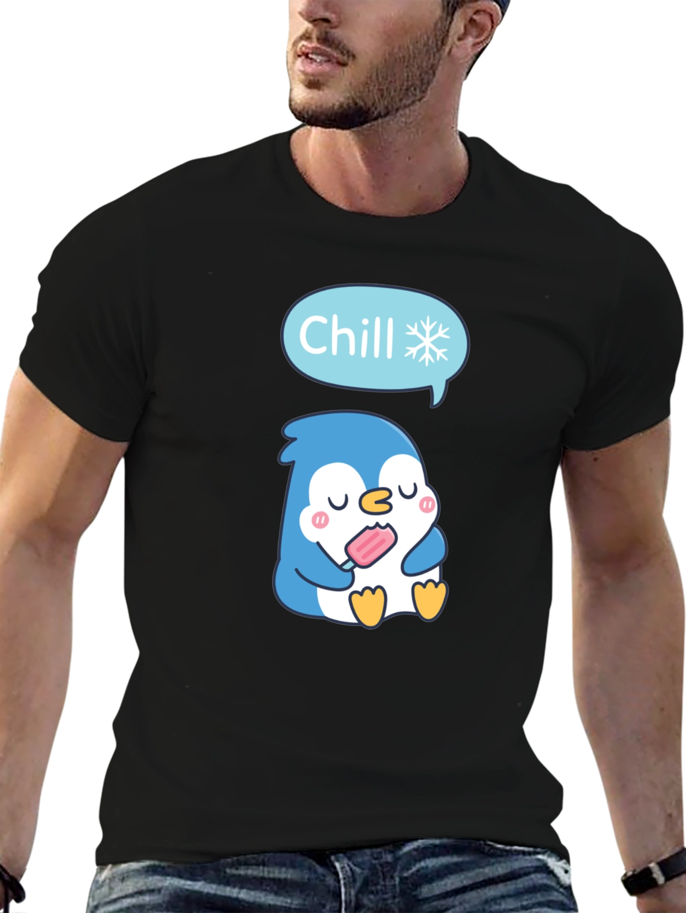 Chill Penguin T-Shirt - Cute Cartoon Design