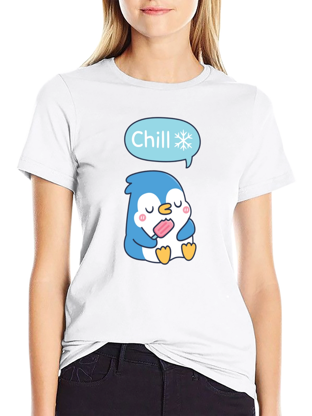 Chill Penguin T-Shirt - Cute Cartoon Design