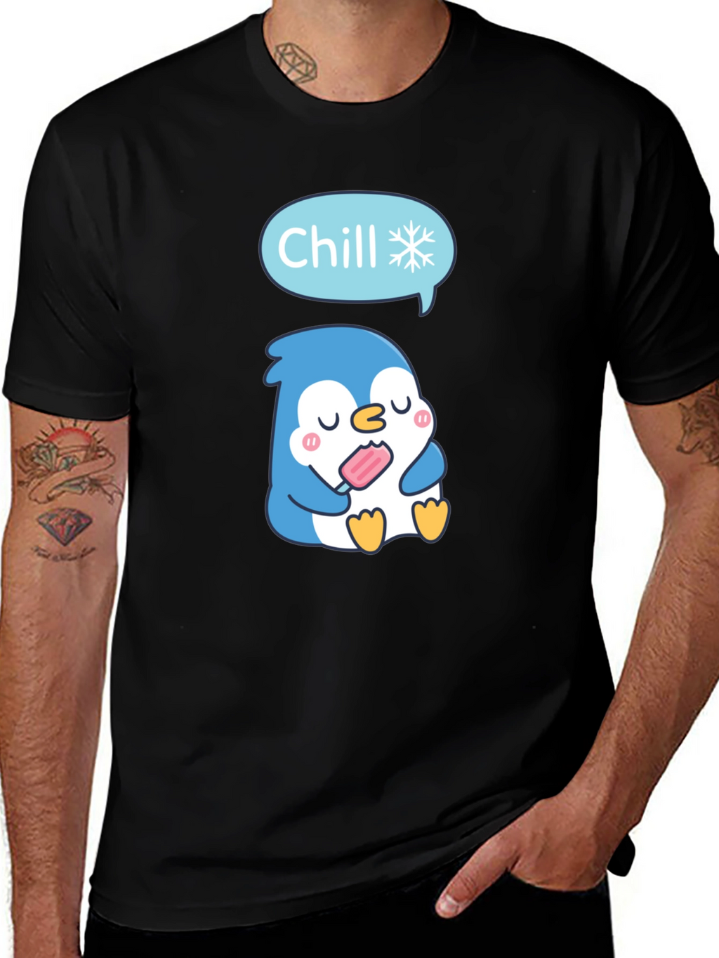 Chill Penguin T-Shirt - Cute Cartoon Design
