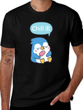 Chill Penguin T-Shirt - Cute Cartoon Design