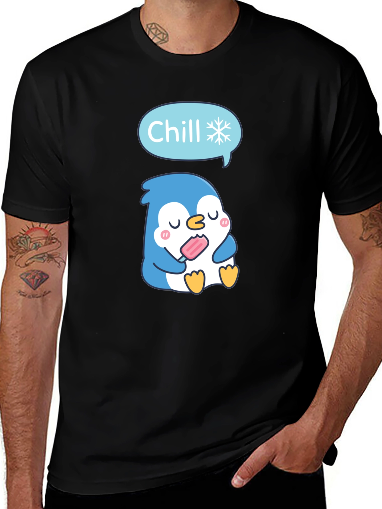 Chill Penguin T-Shirt - Cute Cartoon Design