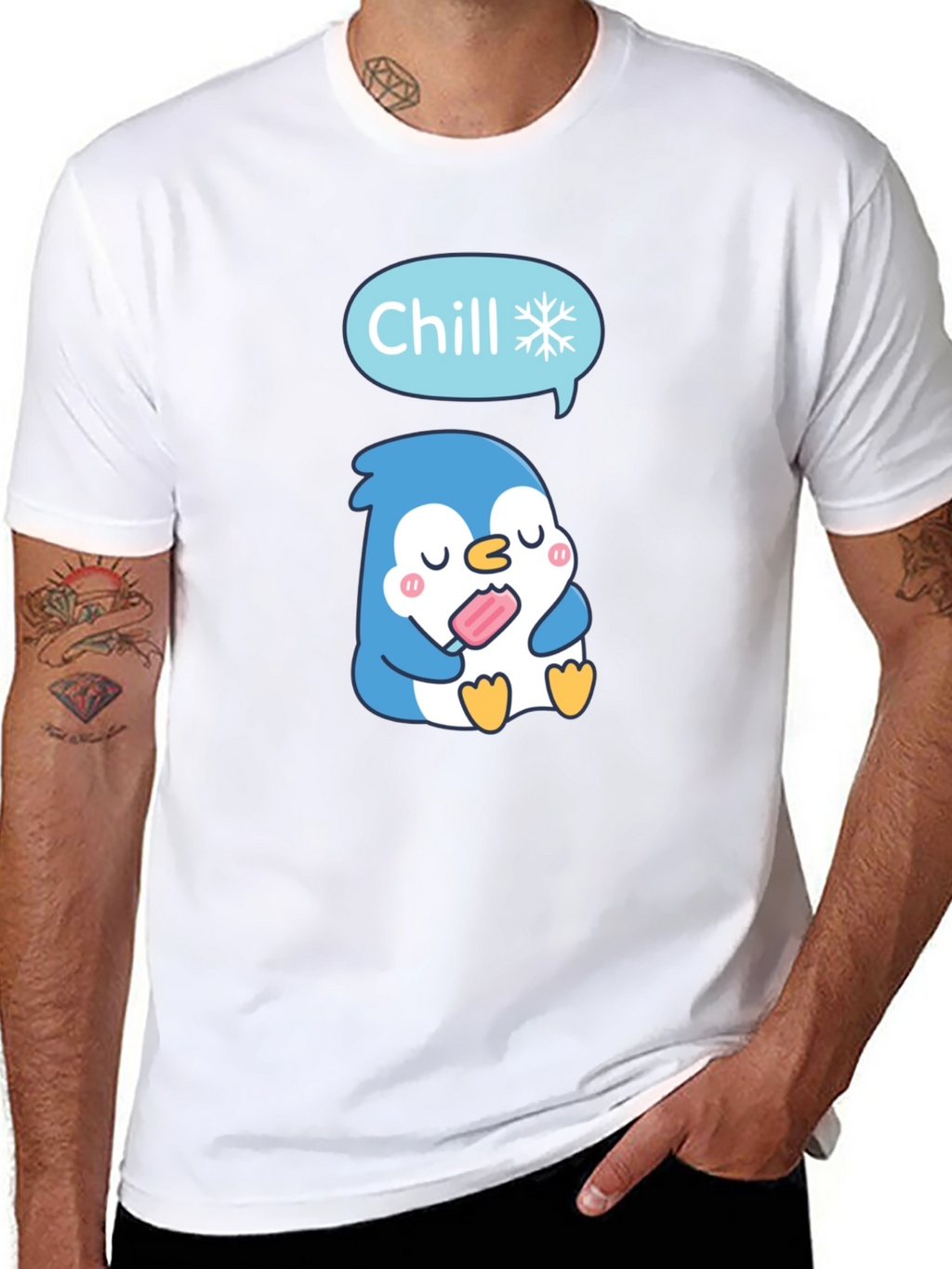 Chill Penguin T-Shirt - Cute Cartoon Design