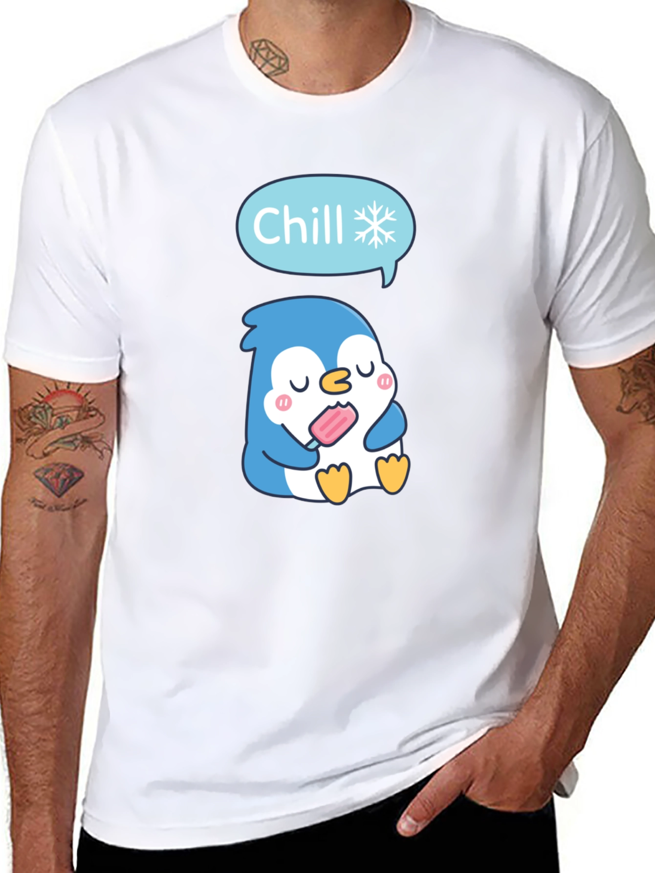 Chill Penguin T-Shirt - Cute Cartoon Design