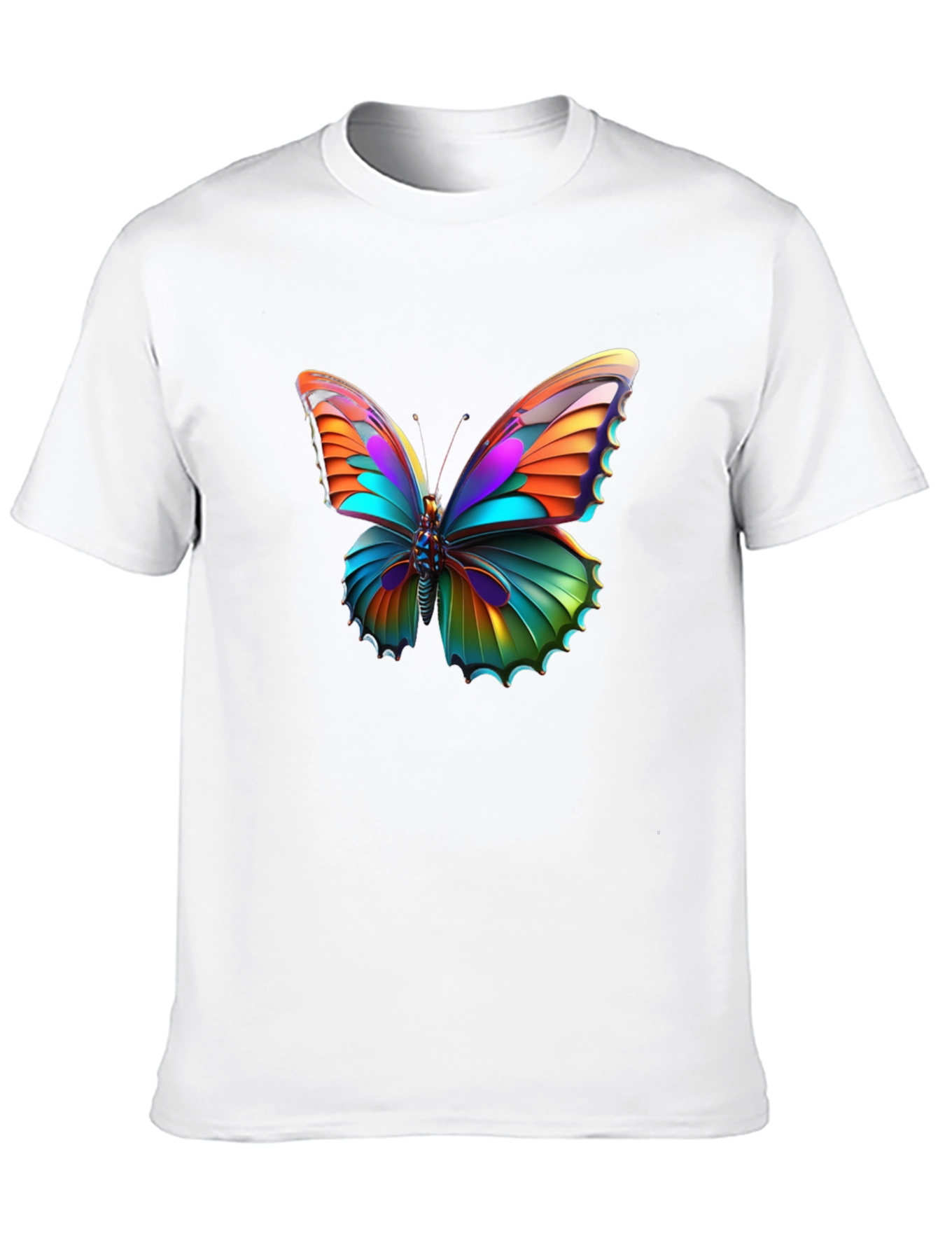 Vivid Butterfly Graphic Black T-Shirt