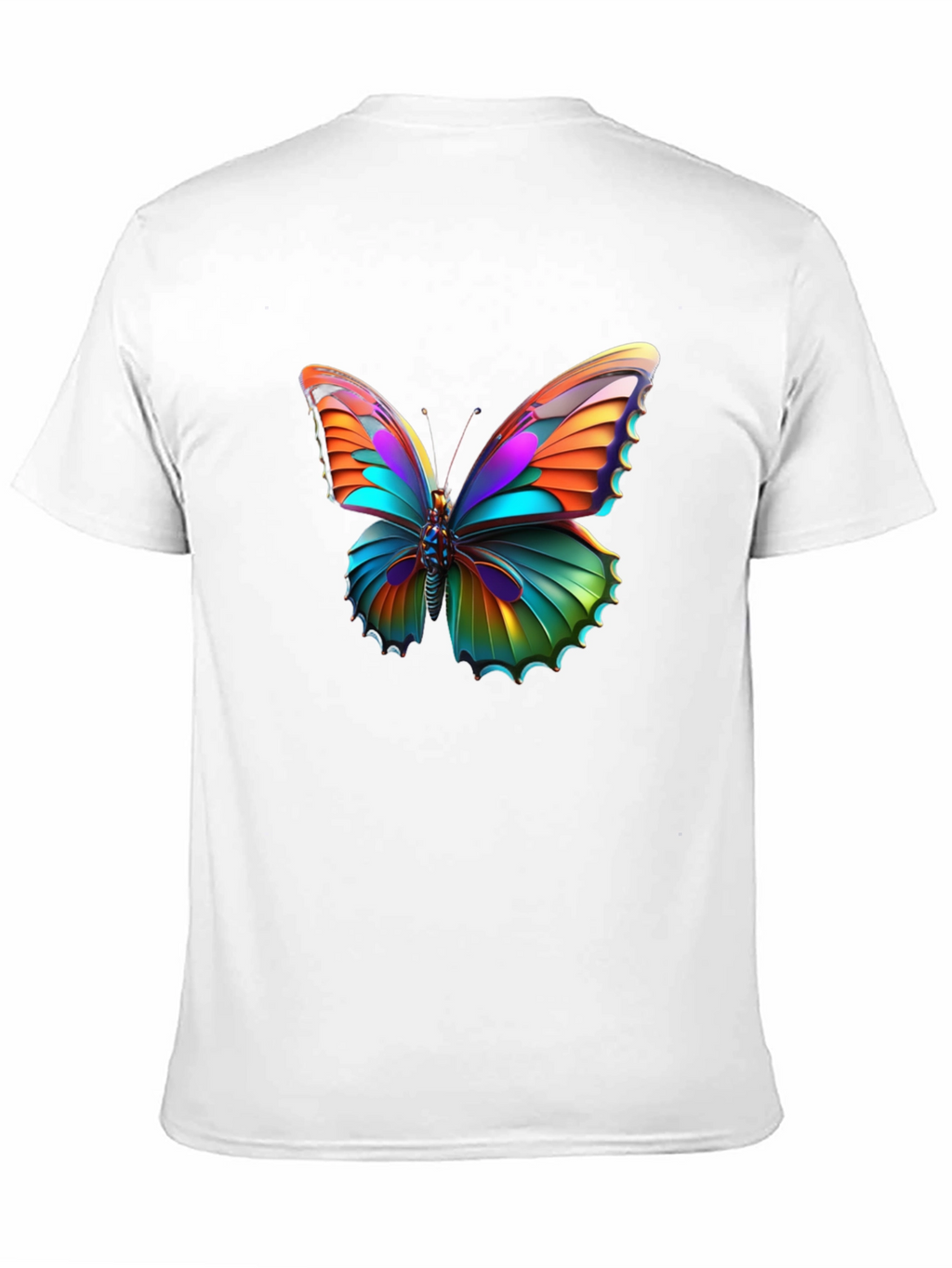 Vivid Butterfly Graphic Black T-Shirt