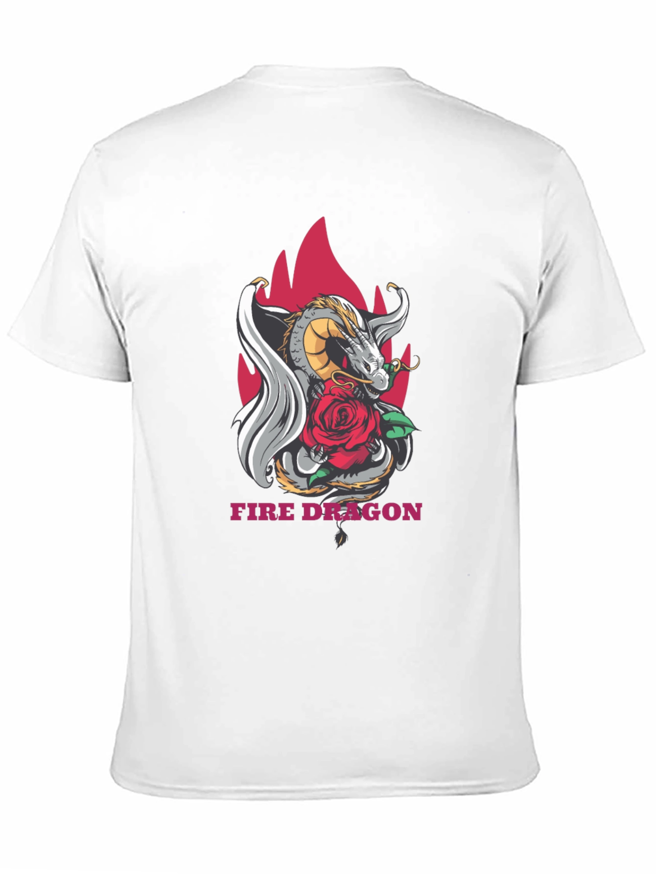 Dragon & Rose Graphic Tee - Stylish Black T-Shirt