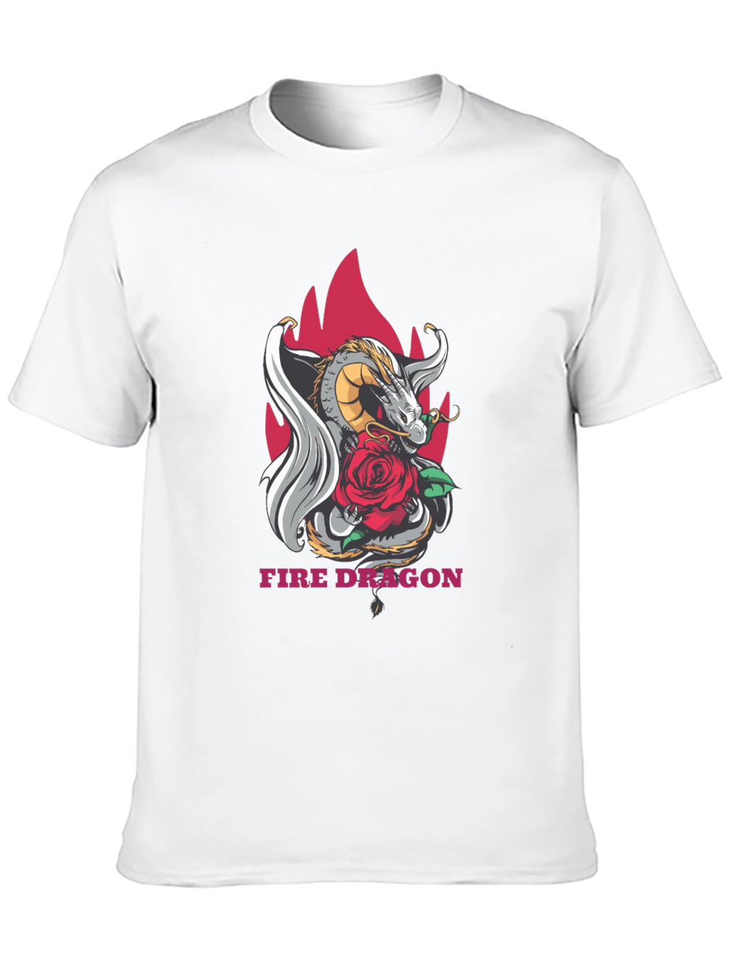 Dragon & Rose Graphic Tee - Stylish Black T-Shirt