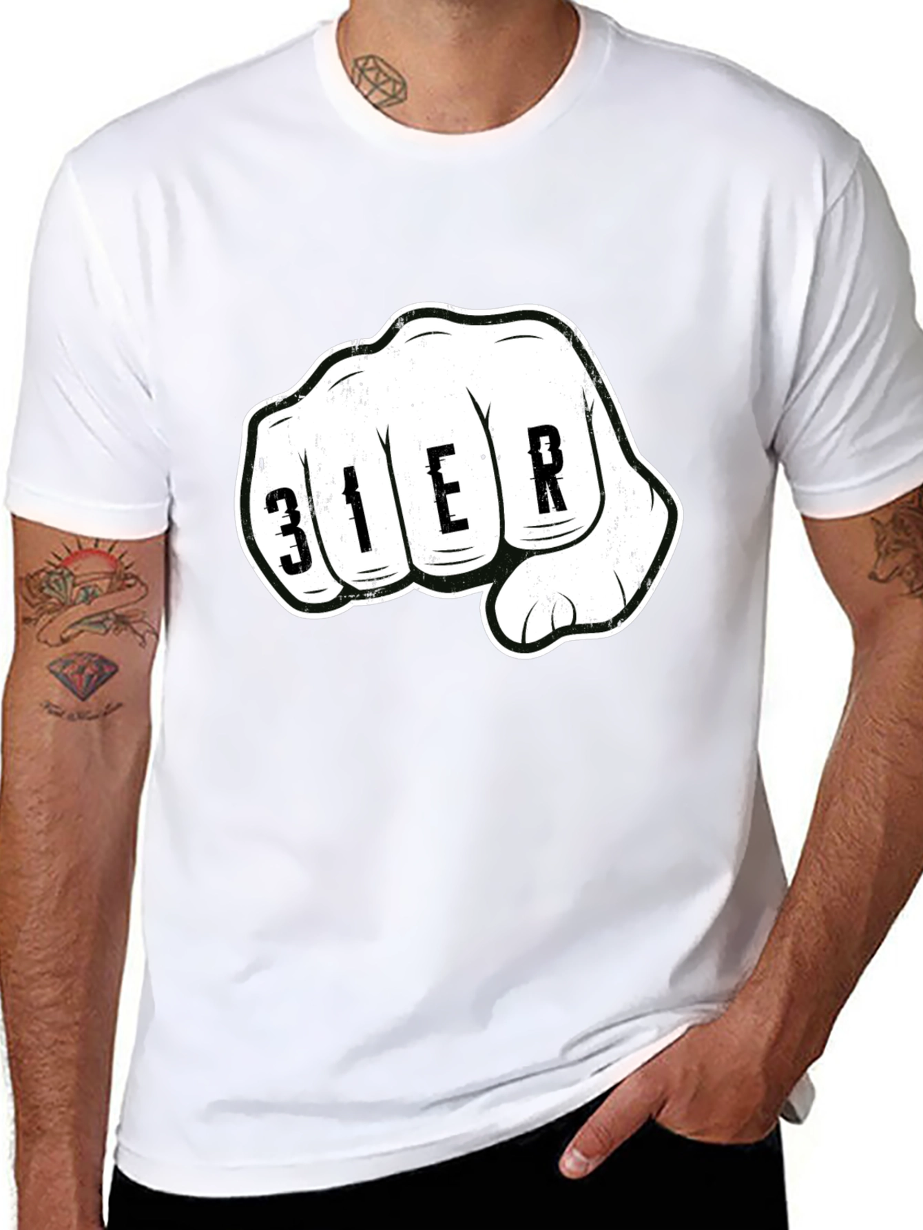 Fisted 31ER Graphic Print Black T-Shirt