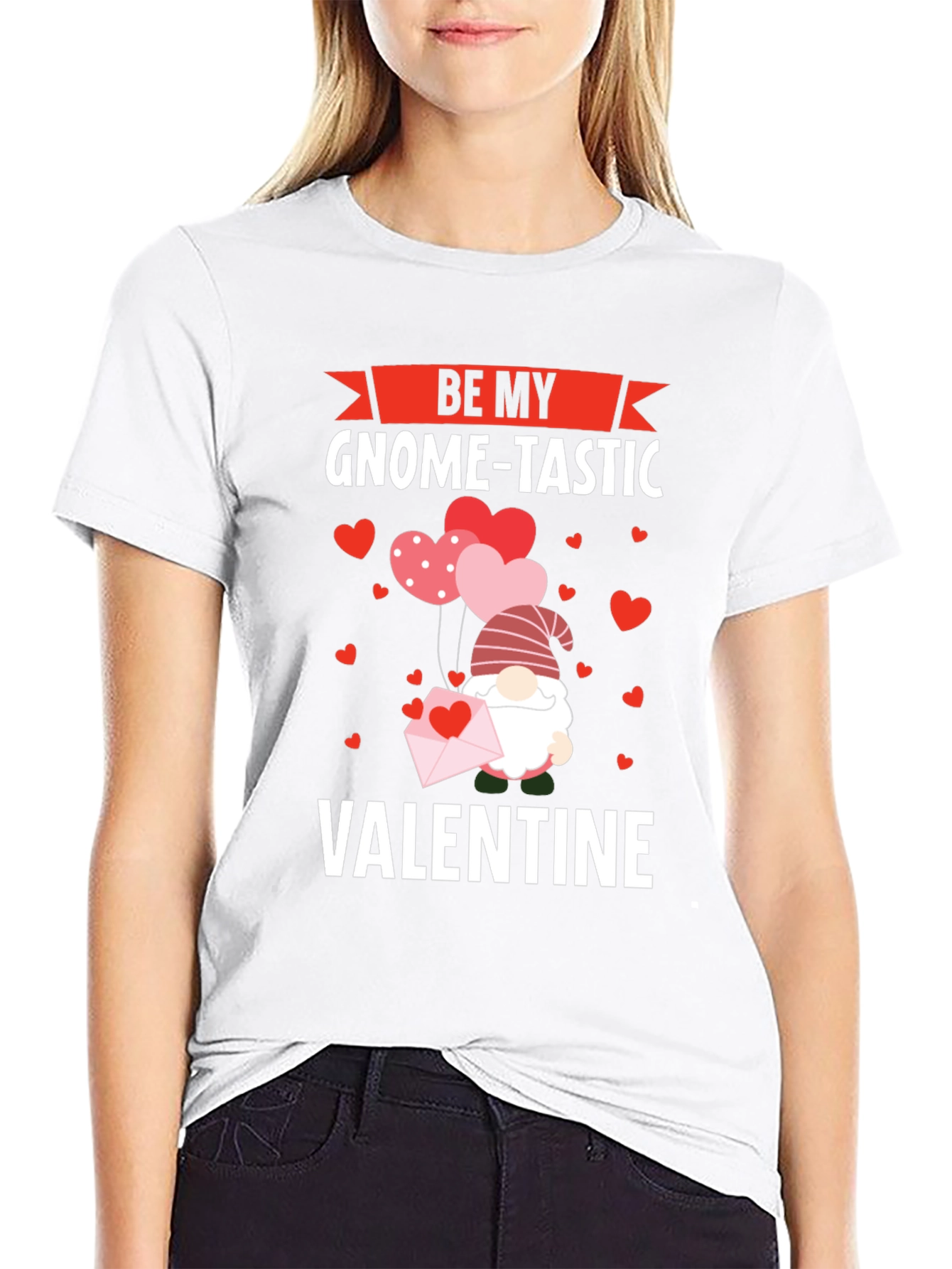 Be My Gnome-Tastic Valentine Black Graphic T-Shirt
