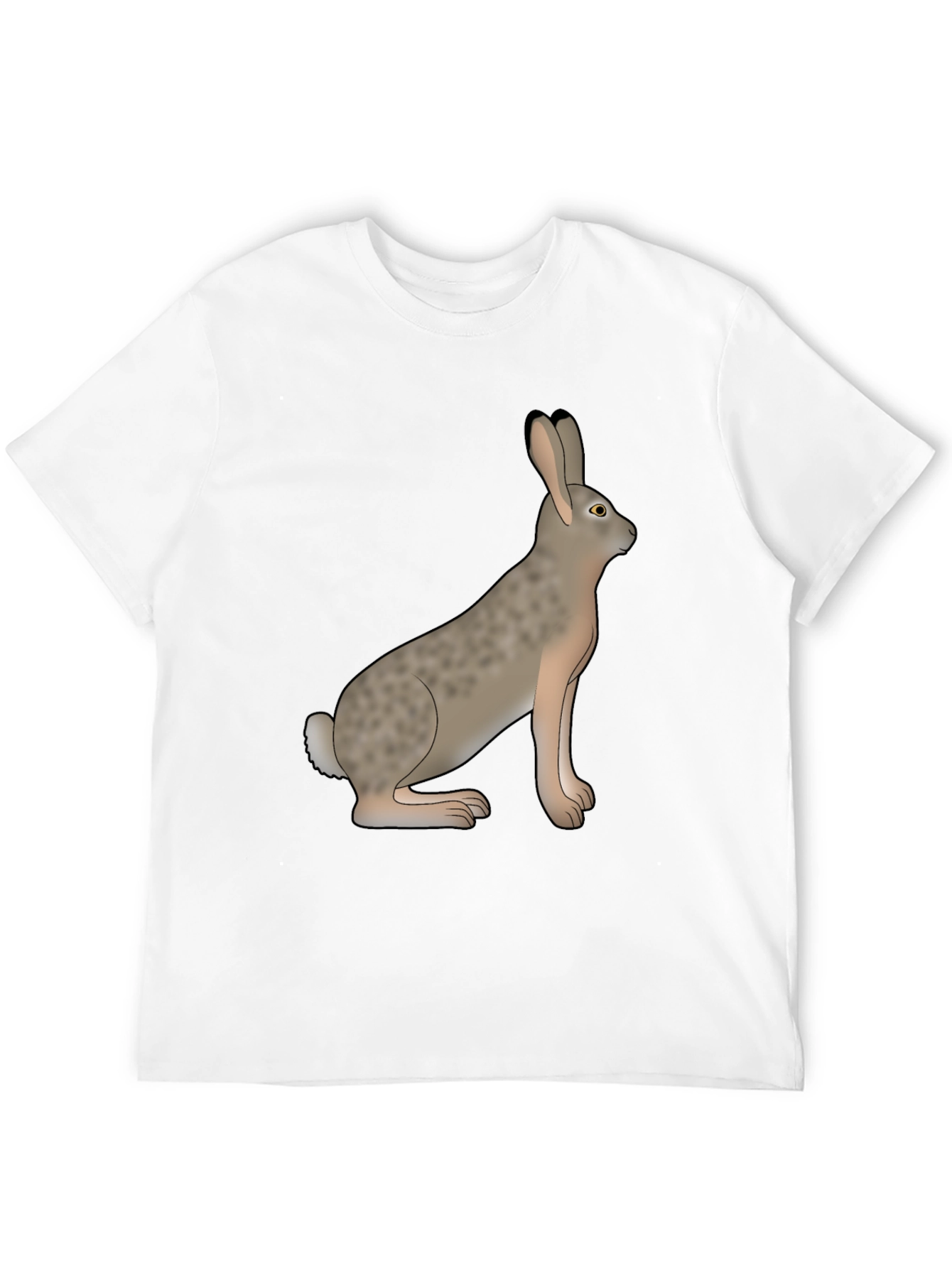 Rabbit Graphic Tee - Black Cotton Casual Wear