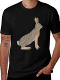 Rabbit Graphic Tee - Black Cotton Casual Wear