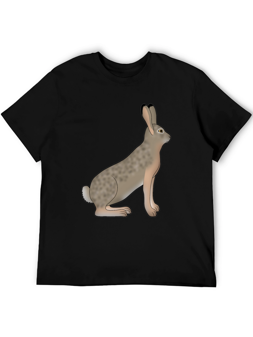 Rabbit Graphic Tee - Black Cotton Casual Wear