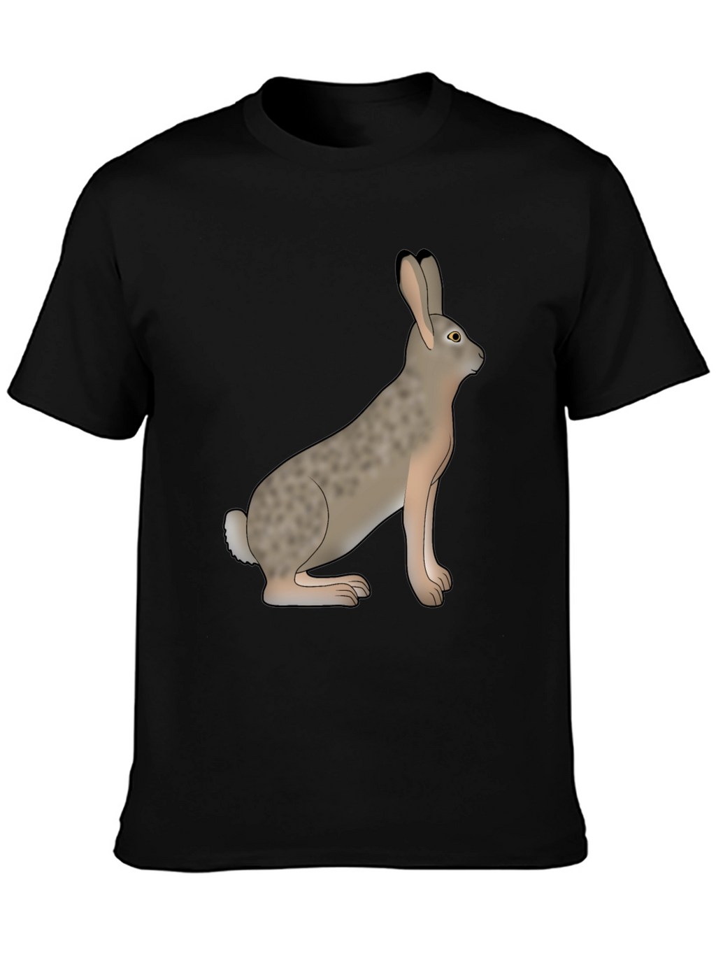 Rabbit Graphic Tee - Black Cotton Casual Wear