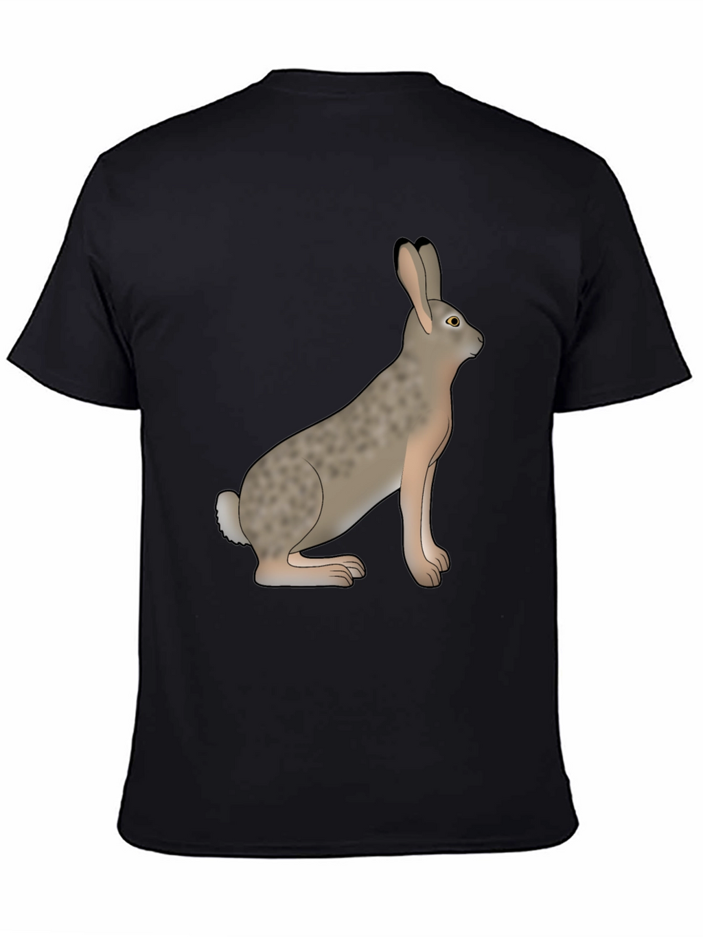 Rabbit Graphic Tee - Black Cotton Casual Wear