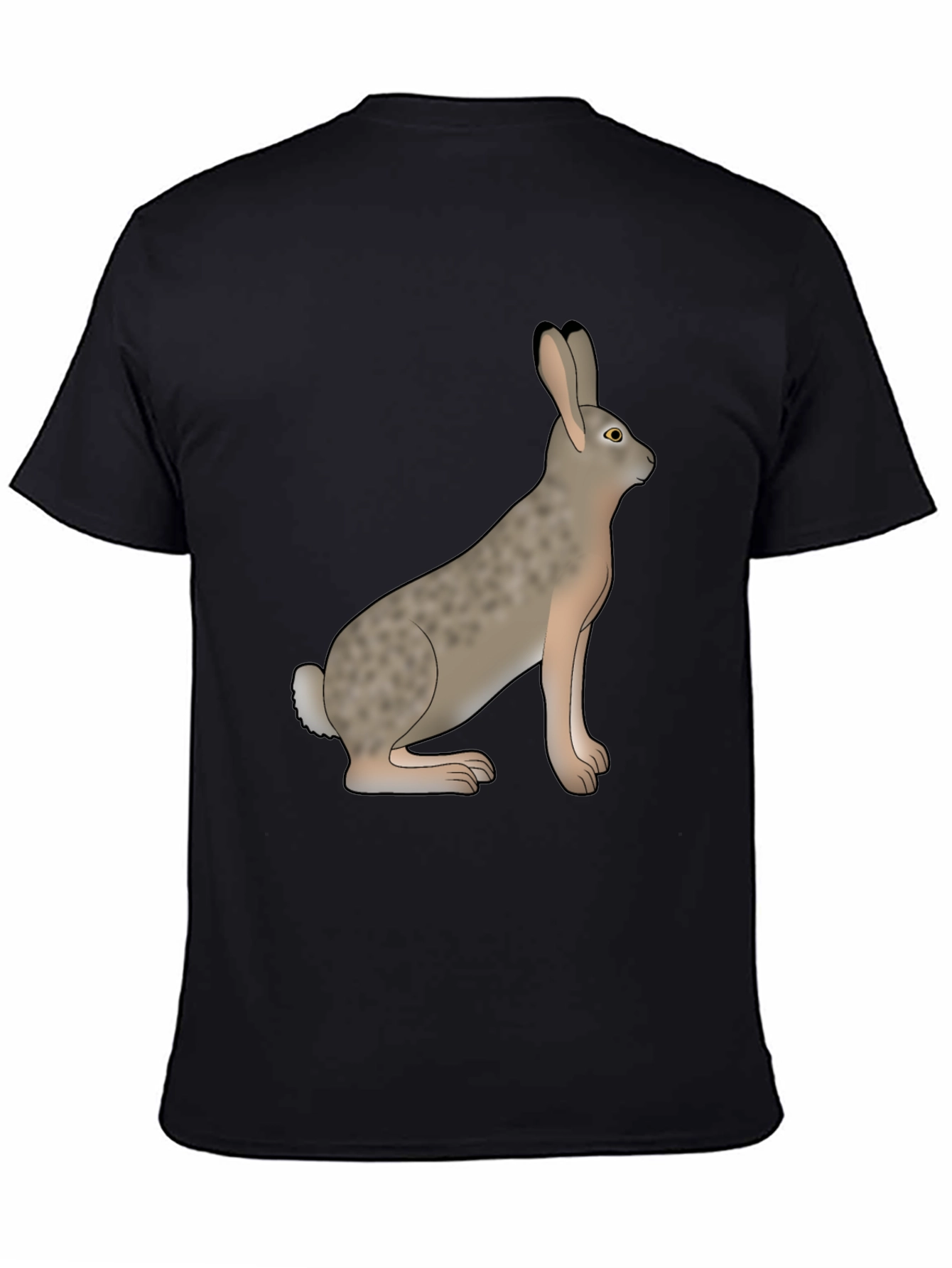 Rabbit Graphic Tee - Black Cotton Casual Wear