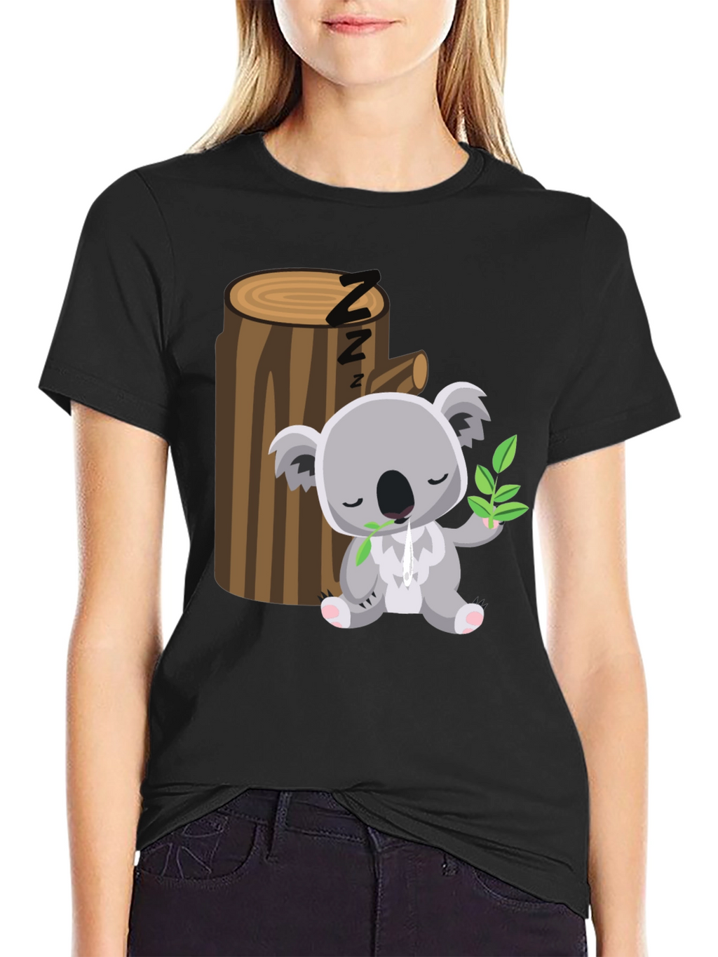 Sleeping Koala T-Shirt - Cute Cartoon Design