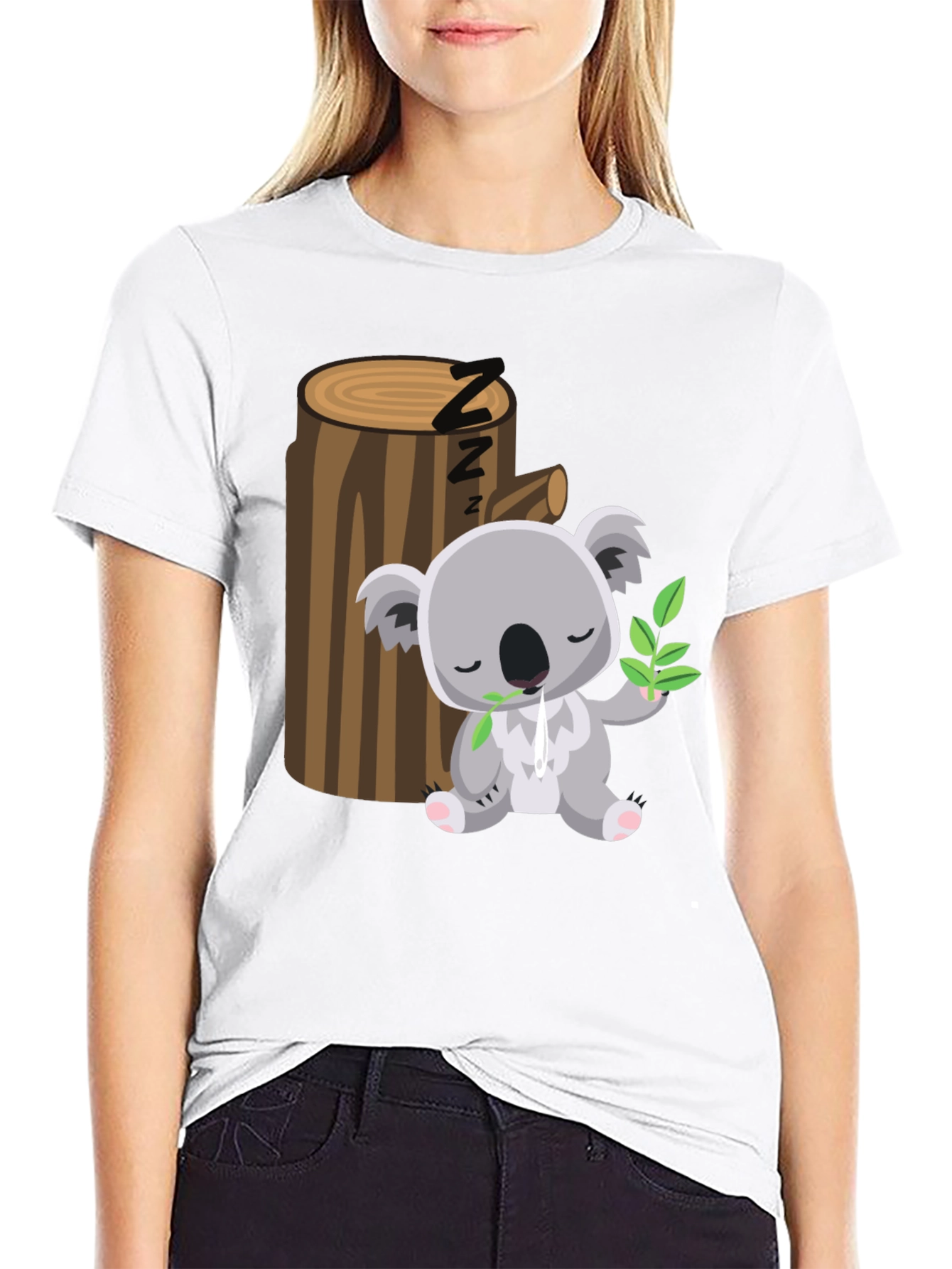 Sleeping Koala T-Shirt - Cute Cartoon Design