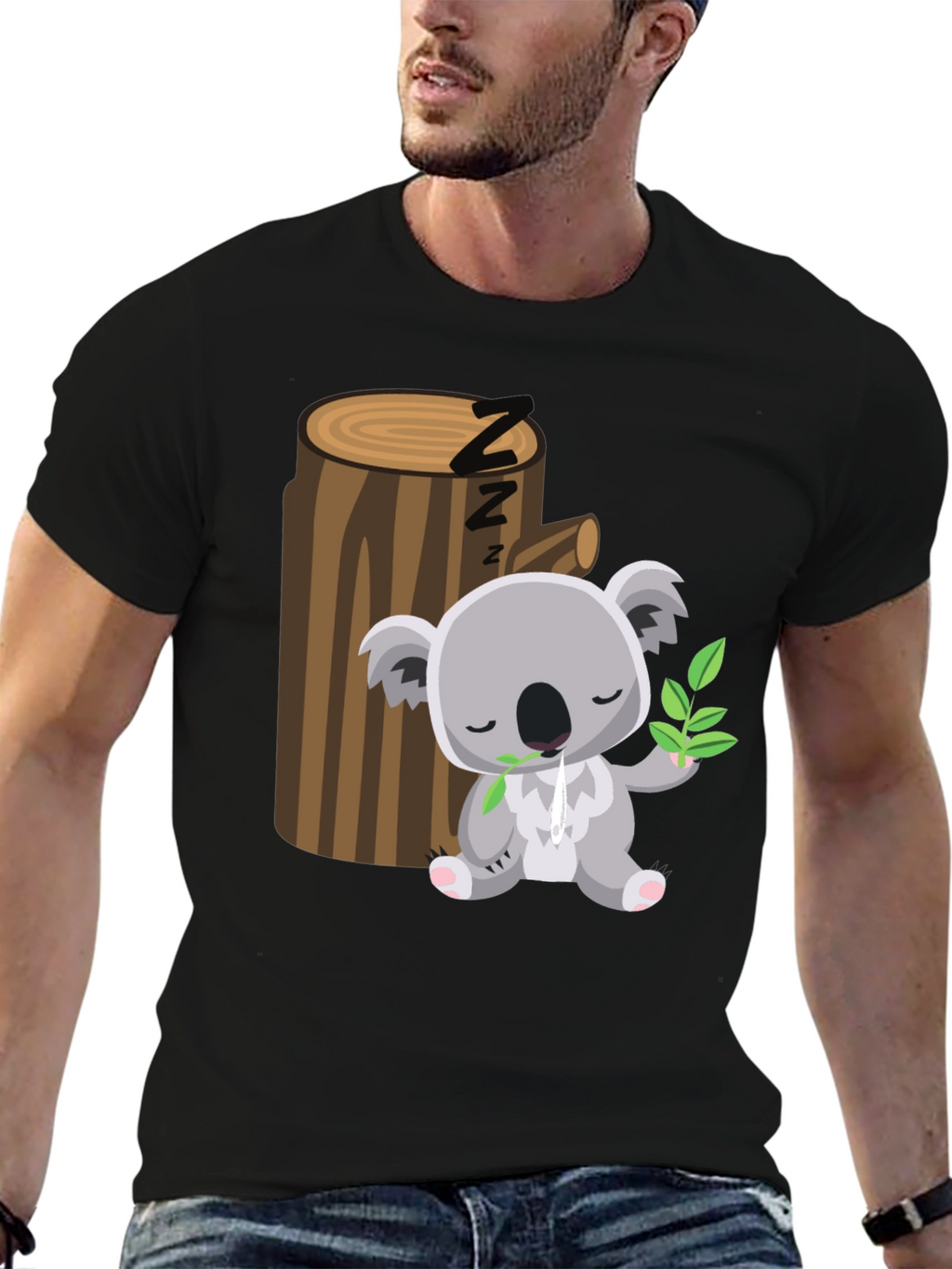 Sleeping Koala T-Shirt - Cute Cartoon Design