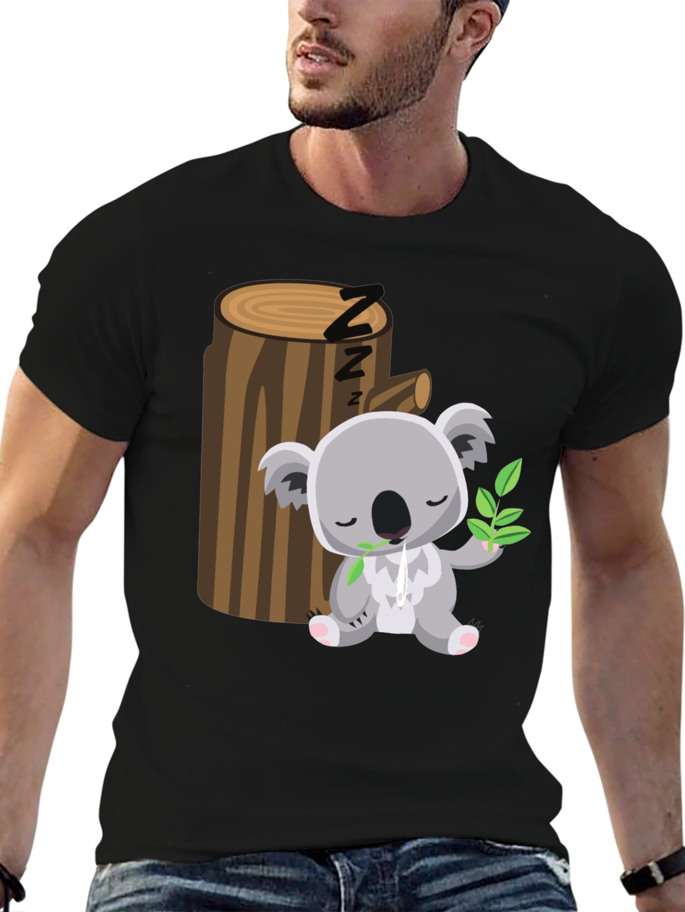 Sleeping Koala T-Shirt - Cute Cartoon Design
