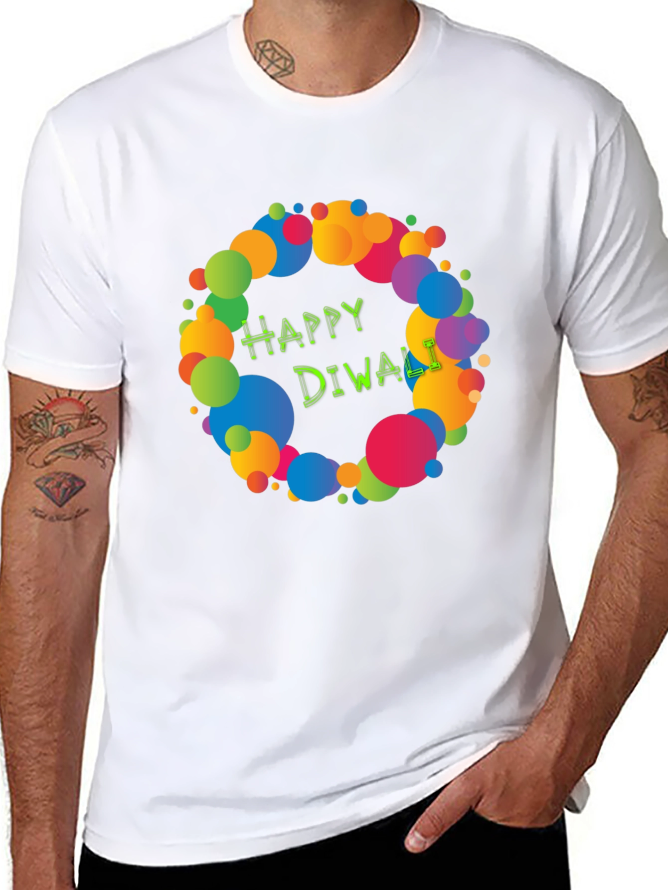 Happy Diwali Colorful Bubble T-Shirt