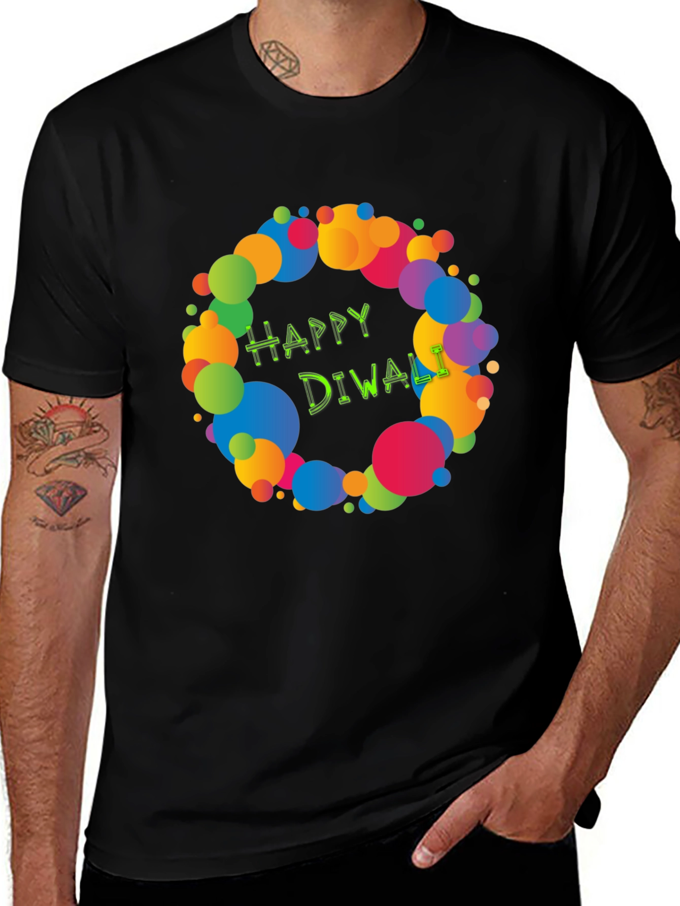 Happy Diwali Colorful Bubble T-Shirt