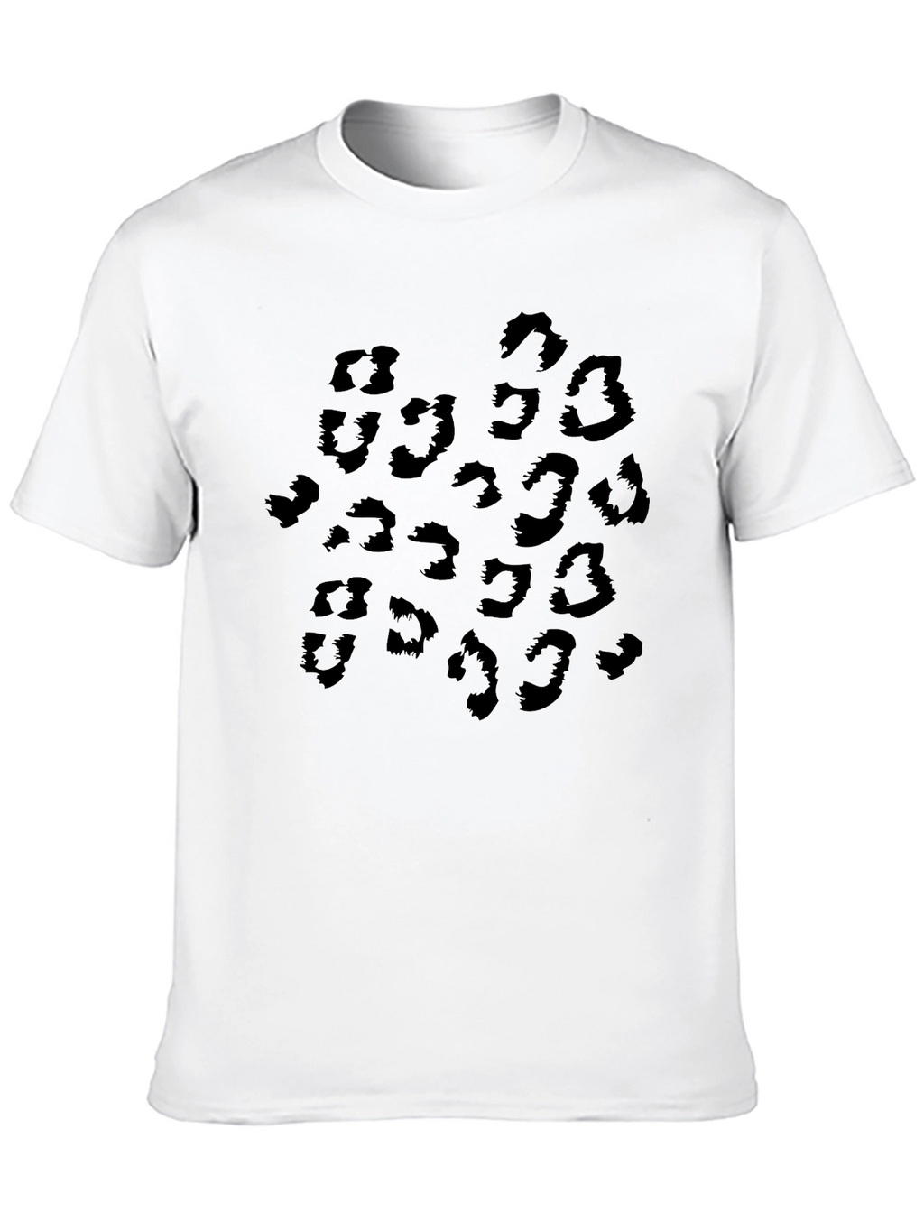 Black Leopard Print Crew Neck T-Shirt