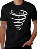 Stylish Tornado Graphic Black T-Shirt