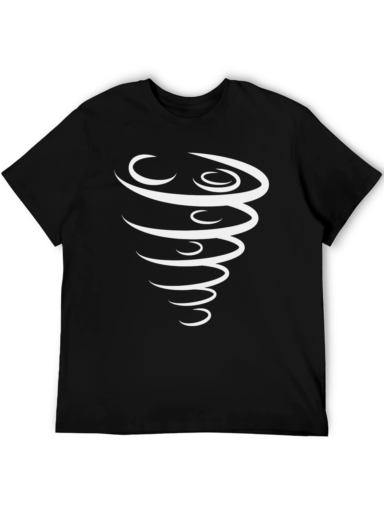 Stylish Tornado Graphic Black T-Shirt