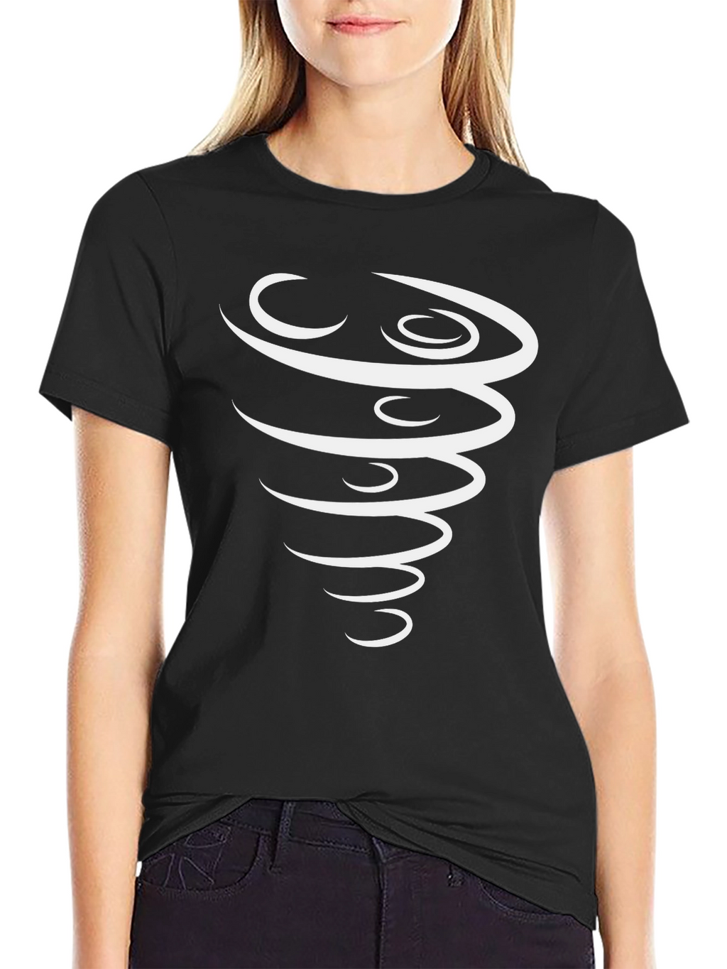 Stylish Tornado Graphic Black T-Shirt