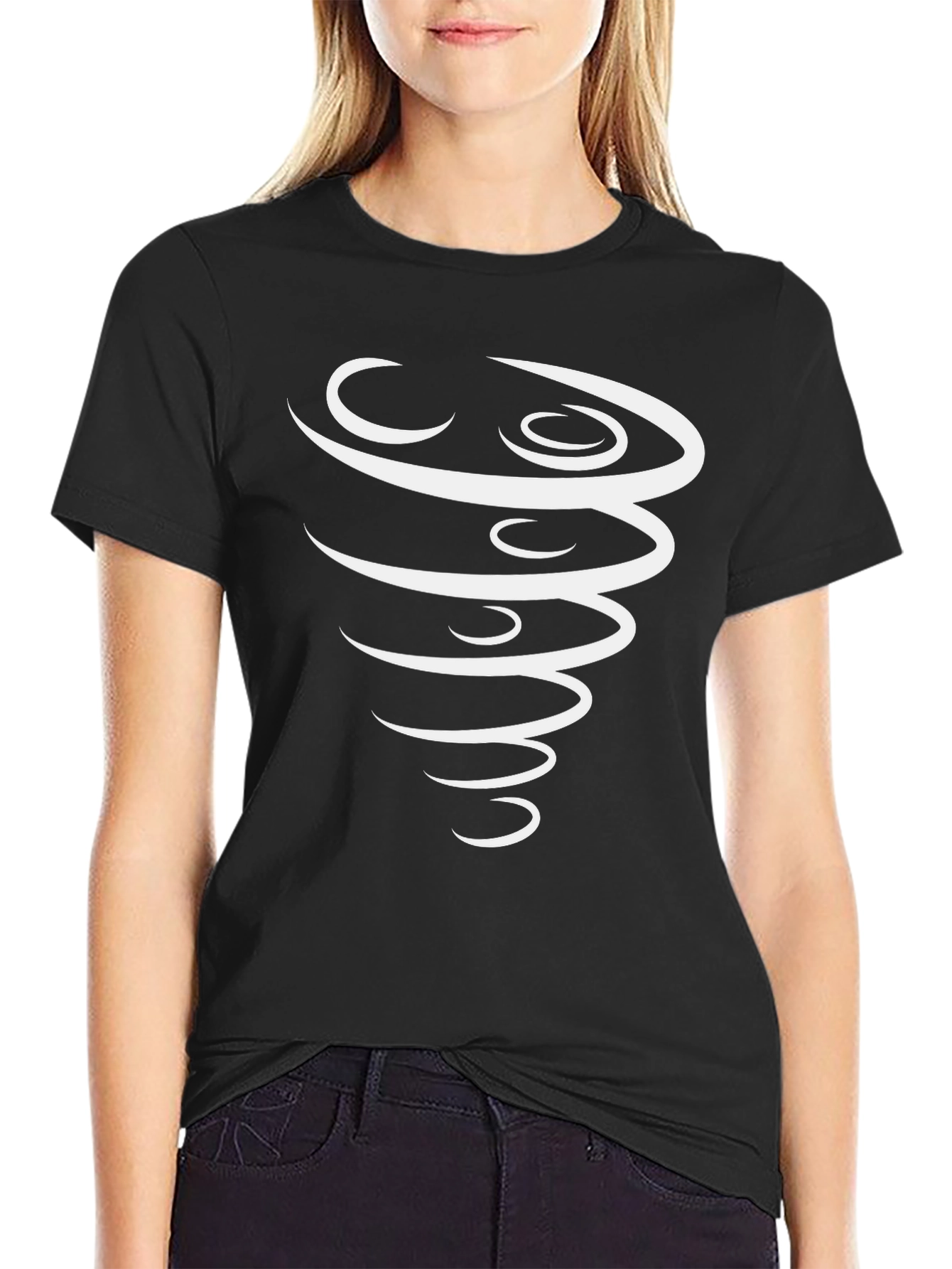 Stylish Tornado Graphic Black T-Shirt